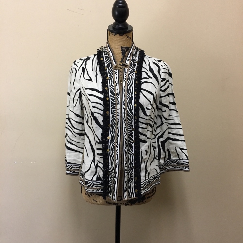 Chico’s jacket zebra print